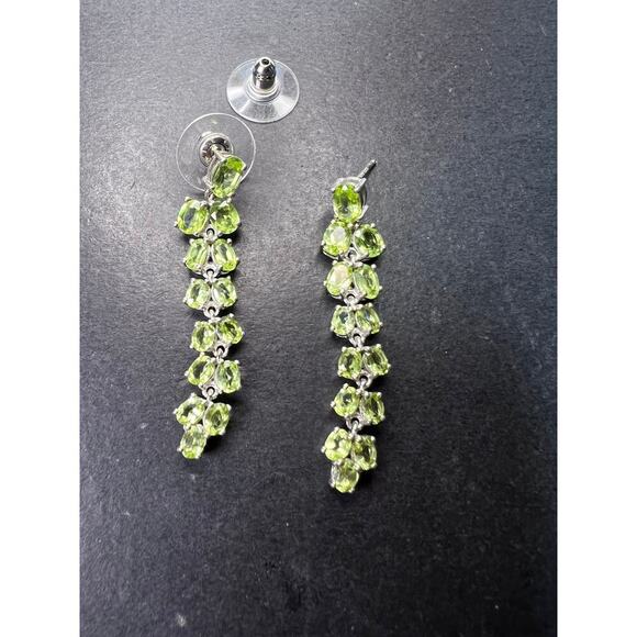 Peridot sterling silver chandelier earrings - Picture 1 of 11